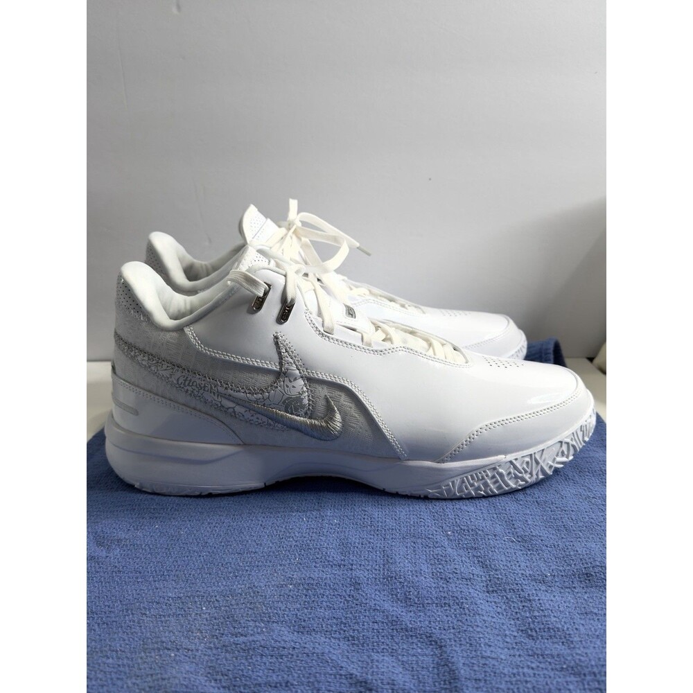 Nike Zoom Lebron NXXT Gen AMPD "White/Silver" Basketball FJ1566-102 Men Sz 13